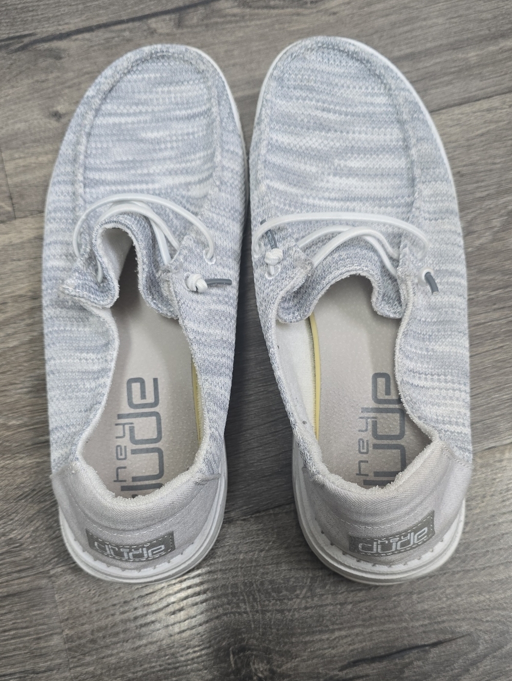Hey Dude Light Gray Knit Casual Slip-Ons
